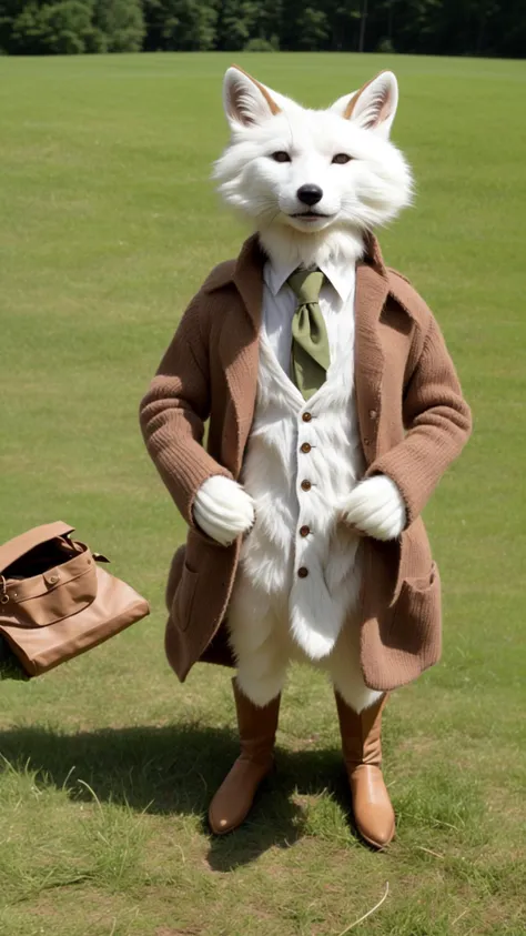 cinematic lighting, a film still from the set of Wes Andersons Fantastic Mr. Fox, Nikon D3 Camera, Cooke Varotal Lenses, (white fur:1.1) fox, detailed fur, wearing a cardigan, (whiskers:1.2), happy, smile, blushing, detailed (green eyes:1.1), (fuzzy:1.2), ...