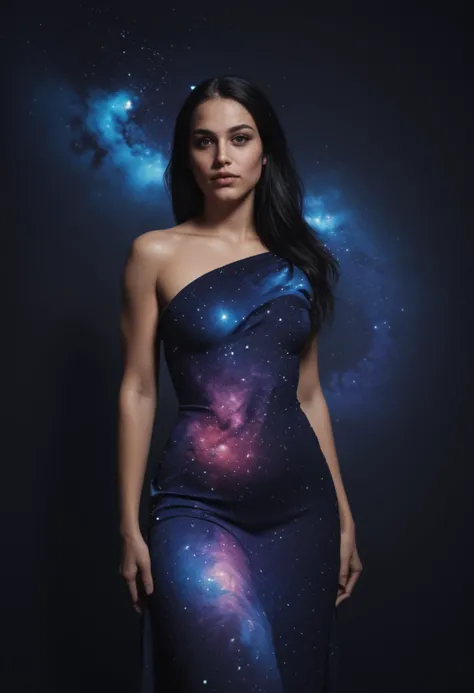 score_9, score_8_up, score_7_up, 1girl, solo, looking at viewer, (abstract art:1.3), (dark theme:1.2), art, stylized, deep shadow, dark theme, cosmic dress, cosmic beauty
in space, nebula