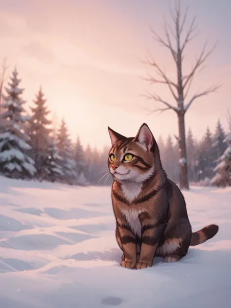 cat in snow