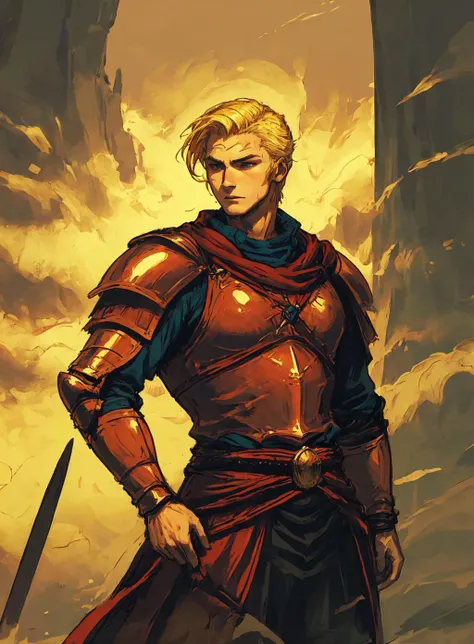 draw of a man,
blonde hair,   armor, medieval warrior,  solo,
<lora:Landscape_Ink-000003:.8>