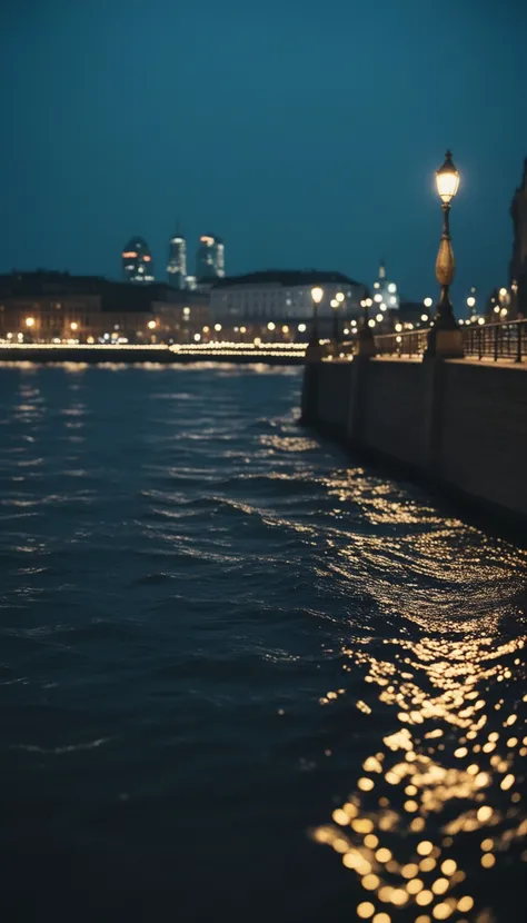 cinematic photo of a city by the river, 35mm photograph, film, bokeh, professional, 4k, highly detailed