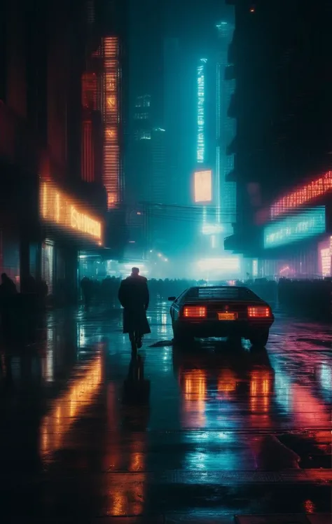 ((stunning night city photo, night time, film grain, blade runner edgy cyberpunk style, dark lighting, dramatic hard shadows)), explosive, material contrast, hyper-detailed, 8k, hyper detailed elegant, ((realistic, photorealistic, hyperreality, dslr qualit...