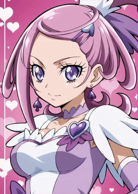 a close up of a anime character with a pink background