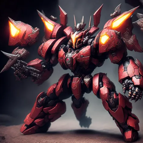 photo Diablo style Dungeons, Gundam Mecha fighting giant mobile armored mechanical beasts (GundamDungeon style:1) <lora:djzGundamDungeon:0.8)