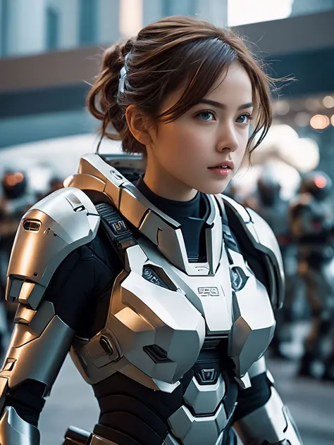 cinematic film still cinematic photo best quality, masterpiece, highres, (best detail:1.4), (photorealistic:1.4),
1girl, fluttering hair, perfect fingers, symmetrical, (small breasts:1.4), elegant poses, random composition, random angle of view, 
scifi sol...