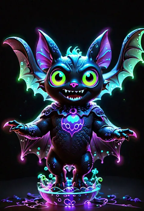 <lora:Glowing_bubble_XL:1> glowing bubble bat