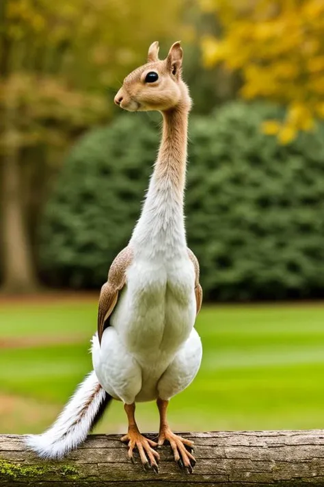 Squirrel, Swan, morph, hyperrealistic, real photo shoot, 8k