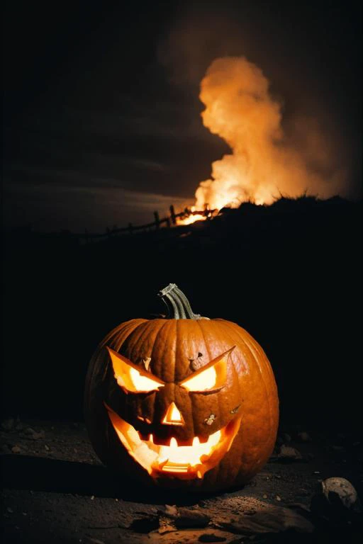 evil pumpkin face, a muscular man wearing [(orange skull mask:0.8):(pumpkinhead:1.3)], bald, pumkin zombie, halloween, cosplay, fire in the night <lora:FilmVelvia3:0.6>, slate atmosphere, cinematic, dimmed colors, dark shot, muted colors, film grainy, lut,...