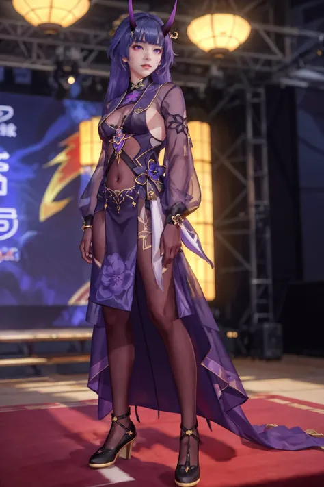 highres,absurdres,masterpiece,best quality,original,extremely detailed CG,extremely detailed wallpaper,perfect lighting,looking at viewer,bare hands,standing on stage,1girl,blurry background,
<lora:chunlan-v100-000028:0.6>, chunlan,raiden mei,purple eyes,g...