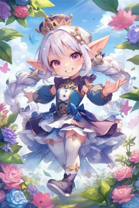 score_9, score_8_up, score_7_up, best quality, masterpiece, cute goblin with tricksters grin, intricate details, whimsical, magical,