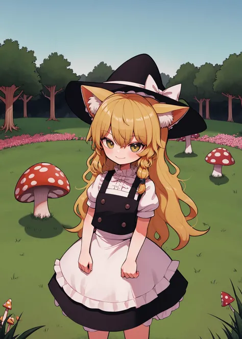 dd, best quality, 1girl, solo, kirisame marisa, cowboy shot, smirk, forest, grass, huge mushrooms, midget, night, cat ears, spread arms
<lora:dusty_dream_v1-000015-32rank:1>