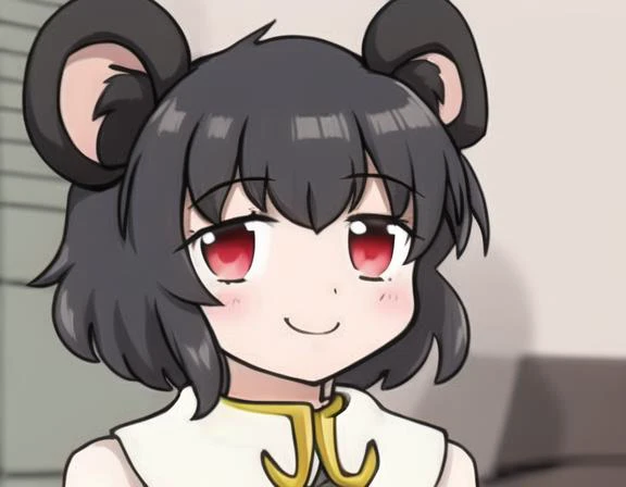 1girl, solo, nazrin, closed mouth, (smug:0.7), light smile, looking at viewer, indoors, (close-up:0.8), (upper body:0.5)
<lora:YJSNPI:0.75> <lora:nynCookie_nyn:1.0>