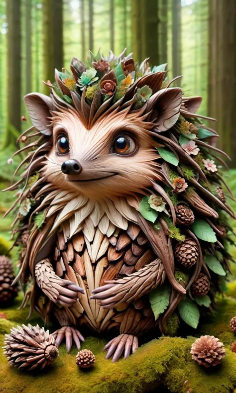 hedgehog in the forest, made of pinecone, ral-smlvltnpls, ral-mytfrst <lora:ral-smlvltnpls-sdxl:1> <lora:ral-mytfrst-sdxl:1> <lora:picxer_real:1> <lora:add-detail-xl:0.8>