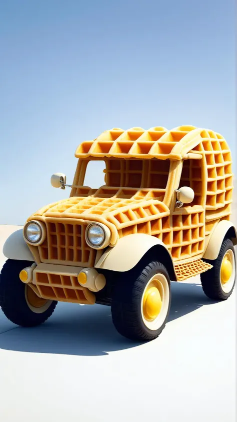 <lora:WaffleStyleXL:1>WaffleStyle  Bubble vehicle, product design, concept art, made out of waffles, (Masterpiece:1.3) (best quality:1.2) (high quality:1.1)