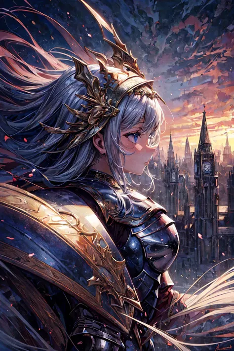 anime girl with long hair and a crown on her head