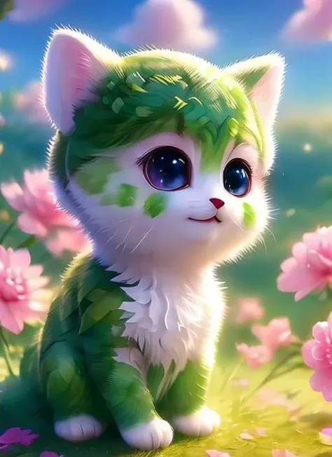 <lora:supercutecat-000008:1>, cutemaomao, (1 green snake:1.5)