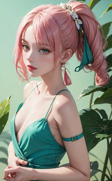 (masterpiece:1.4, best quality), (intricate details), unity 8k wallpaper, ultra detailed, beautiful and aesthetic, (photo)perfect lighting, (1girl),((multicolored hair, two-tone hair, pink hair, purple hair, green eyes:1.3, flat_chest)), dynamic pose, dyna...