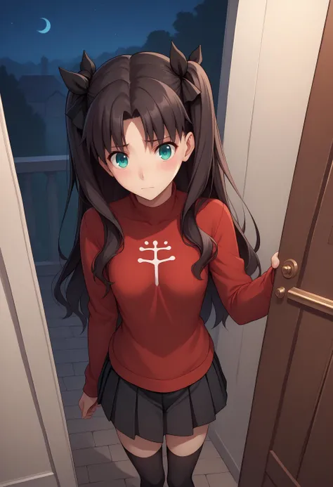 score_9, score_8_up, score_7_up, source_anime,1girl,
,
cute, beautiful,young,
Standing on a doorstep, in front of the door of a victorian mansion, at night, nervous,
nsfw,
from above,
,
hi-res, 8k, <lora:rin-tohsaka-ponyxl-lora-nochekaiser:0.8> rin tohsaka...