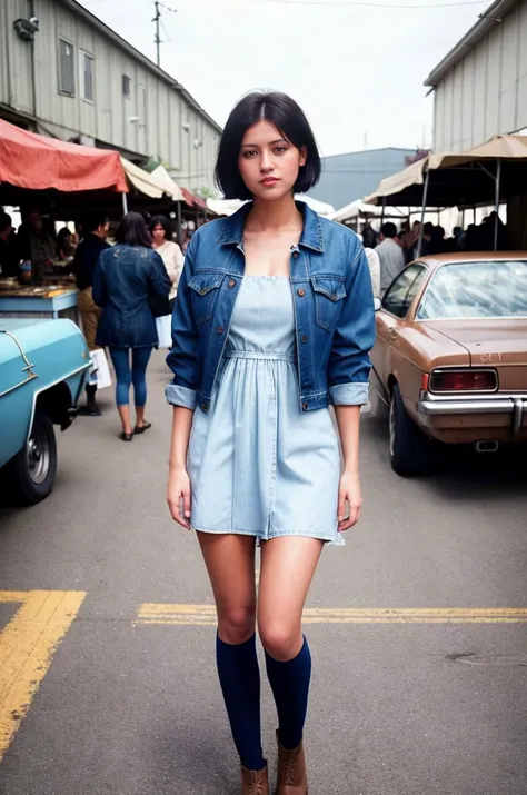 Instagram picture of a beautiful woman, sundress and denim jacket, bustling flea market,full body, epic character composition,by ilya kuvshinov, alessio albi, nina masic,sharp focus, subsurface scattering, f2, 35mm, film grain<lora:moniccam:1>