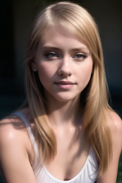 <lora:HannahHays_v1.0:0.75>, hannahays, (best quality, high quality, 4x, 8x, sharp, photograph, high detail, detailed, hyperrealistic, high definition, stunning, hard shadows:1.15), beautiful, simple background, 1girl, sleeveless, portrait, (close-up:0.8),...