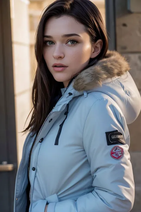 photo of S179_SerenaWood,an attractive woman,in front of a (igloo:1.1),wearing a (parka-jacket:1.1),(8k, RAW photo, best quality, depth of field, ultra high res:1.2),(absurdres, intricate, photorealistic, masterpiece, ultra-detailed:1.3),