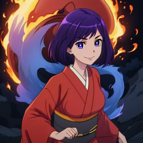 breathtaking anime artwork ((Full-Body Shot)),<lora:Bunko:0.8> Bunko, purple eyes, purple hair, pale skin, short hair, blue bright pupils, red kimono,
Masterpiece, Best quality, beautiful, ((upper body)), Human, looking at viewer, crisp, clear, Digital pai...