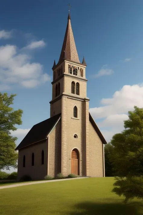 (masterpiece), (best quality), (extremely detailed), (no humans), (grand church of the exaltation of the holy cross steeple), outdoors, wide shot, extremely detailed wallpaper, (completely detailed features), 16k, UHD, &&