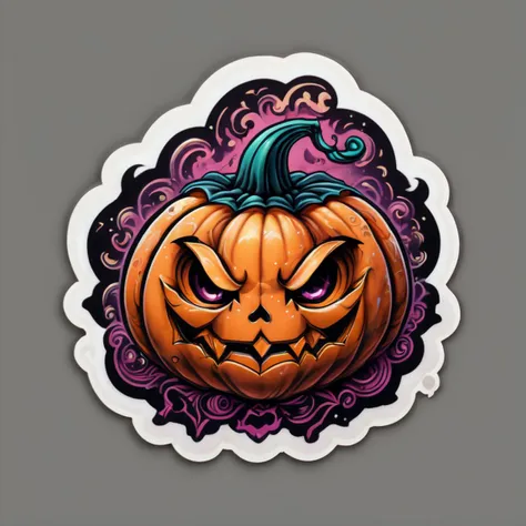 <lora:XL_StickersRedmond:1>,tattoo,kawaii,sticker,pumpkin,surreal,huge,drastic,