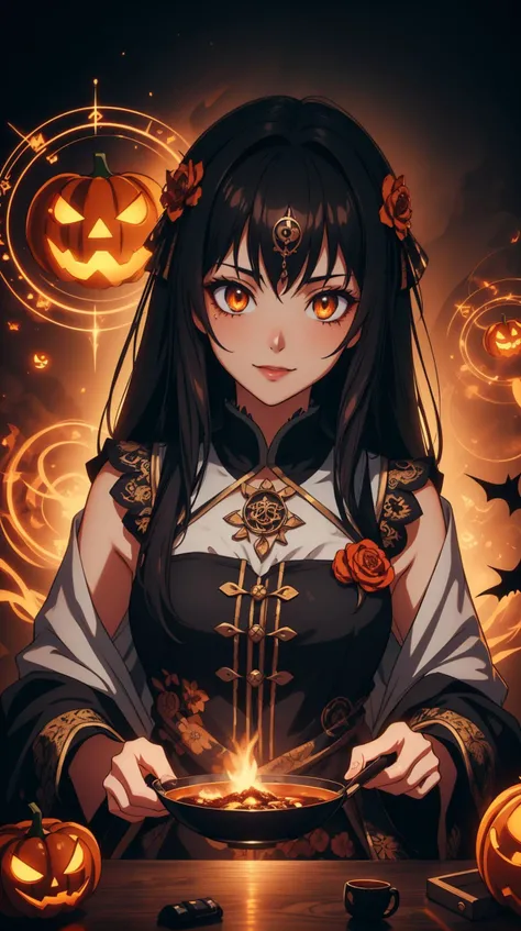 <lora:h4l0w3n5l0w5tyl3:1> hwghostly halloweenglowstyle halloweentech render as a very beautiful daz 3d anime girl, wearing assamese bihu mekhela sador gamosa dress, long shiny black hair, hazel eyes, full round face, short smile, assam tea garden setting, ...