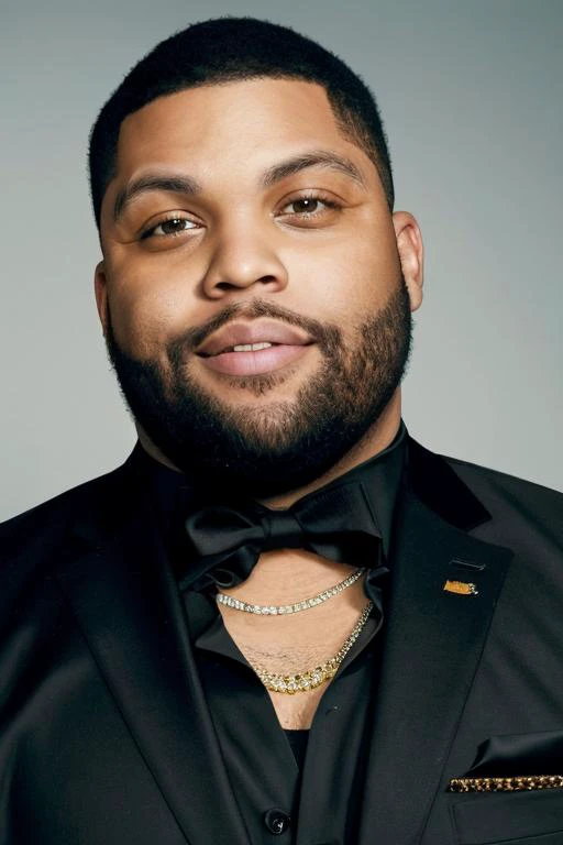 a man in a black suit and bow tie posing for a picture