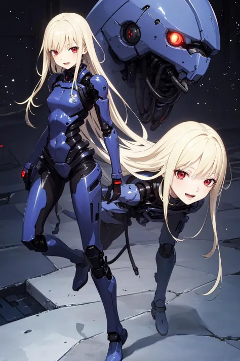 ((masterpiece)), (best quality), vivid color, 
blame, tsutomu nihei, movie, OVA, 
cibo, cyborg, long body, blonde hair, red eyes, long hair, smile, open mouth, full body, 
starcraft, galaxy, 
<lora:blame-derv5-nai-128dim-128a-rep-3kstep:0.8>