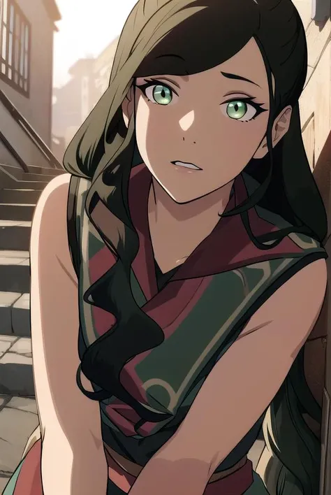 korraasami, <lyco:asami-lyco-nochekaiser:1>, 
asami, long hair, (green eyes:1.5), (black hair:1.5),
BREAK hair ornament, dress, sleeveless, makeup, chinese clothes, lipstick,
BREAK looking at viewer,
BREAK outdoors, 
BREAK <lyco:GoodHands-beta2:1>, (master...