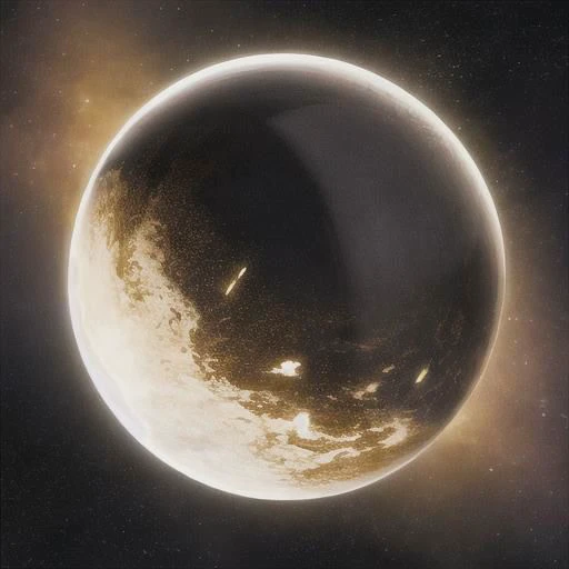 a close up of a planet with a bright light in the background