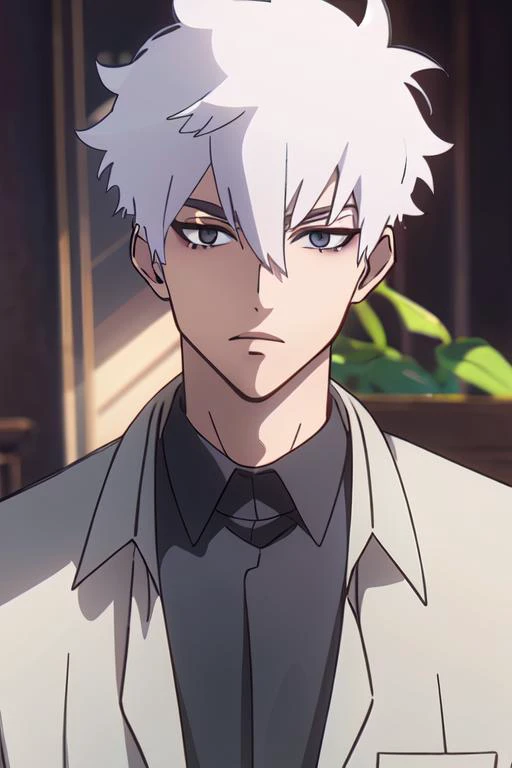 1boy, <lora:LuGuang:0.8>, male, white hair, grey eyes, butler outfit,
photorealistic,High Resolution,8k,sharp focus,depth of field, ((masterpiece)),((best quality:1.2)),