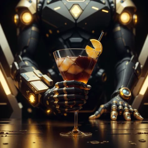 <lora:LuxTech-20:0.8>,luxtech ,scifi, luxurious,  gold, cyberpunk, 
cocktail glass, still life,