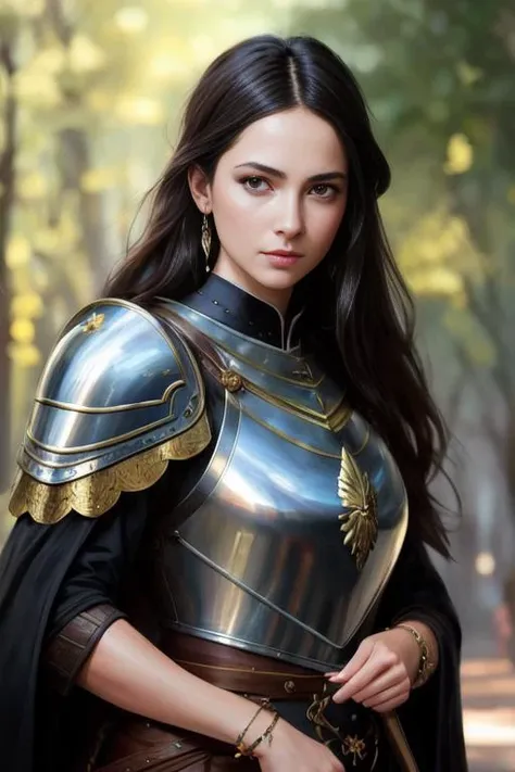 modelshoot style, (extremely detailed CG unity 8k wallpaper), full shot body photo of the most beautiful artwork in the world, medieval armor, professional majestic oil painting by Ed Blinkey, Atey Ghailan, Studio Ghibli, by Jeremy Mann, Greg Manchess, Ant...