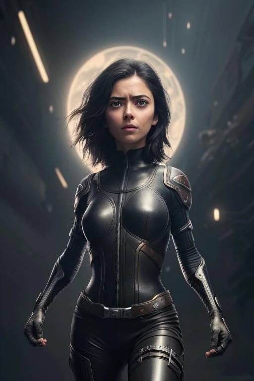 . alita, full body,brow eyes ,perfect composition RAW, analog style, ultra detailed photograph, cinematic lighting, artstation, 4k, sharp focus, high resolution, detailed skin, detailed eyes,