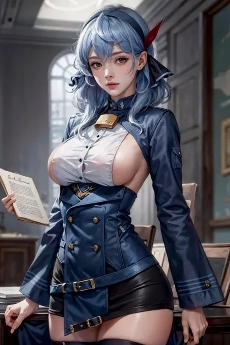 best quality,masterpiece,highres,original,extremely detailed wallpaper,perfect lighting,extremely detailed CG,<lora:add_detail:0.3>,standing,<lora:ako:0.75>,ako(blue archive),neck bell,hairband,long sleeves,thighhighs,sideboob,