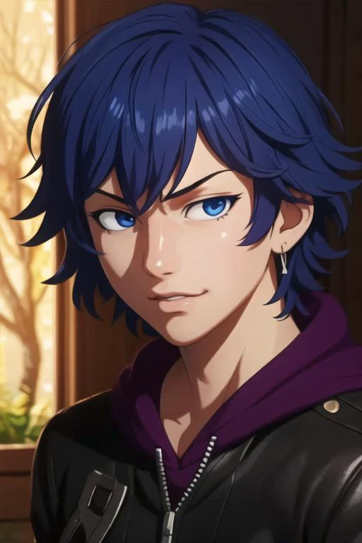 masterpiece, best quality, game cg, 1boy, solo, male focus, looking at viewer, , depth of field, <lora:ayato_kirishima:0.76>, ayato_kirishima, blue hair, blue eyes, , ,