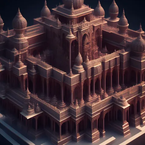 photo Massive Scale detailed ornate Palace built entirely in Voxel cubes (VoxelPalace style:1) <lora:djzVoxelPalace:0.8)