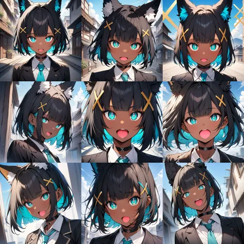 a close up of a person with different facial expressions