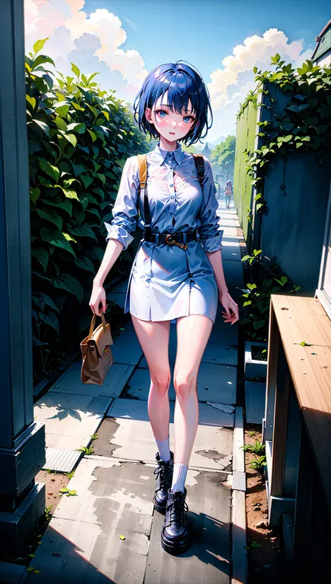 ((((ultra illustrated style:1.0)))),best quality,best animated,masterpiece,ray tracing, global illumination,Kiritani Haruka,1girl, solo, outdoors,full body,standing, looking at viewer