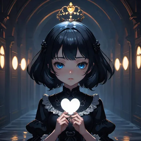 anime girl with a heart in her hands