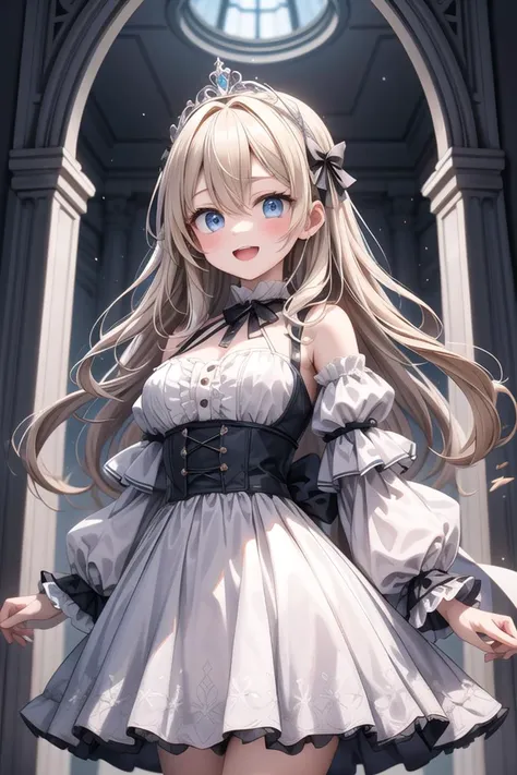 insanely detailed, absurdres, ultra-highres, ultra-detailed, best quality,
1girl, solo, nice hands, perfect hands
BREAK
princess, wearing princess costume, princess dress with many frills, (tiara:1.3) on hair, (nsfw:-1.5)
BREAK
happy smile, laugh, open mou...