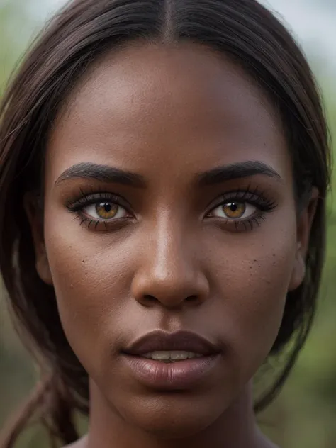 a close up of a woman with a braid in her hair