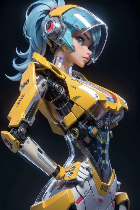 women, mechanic parts, yellow and blue mix, slim,((clear mechanism)),(((best quality, masterpiece))),(((clear texture))),(((detailed texture))),(((high resolution))),<robot:0.5><roblit:0.40>