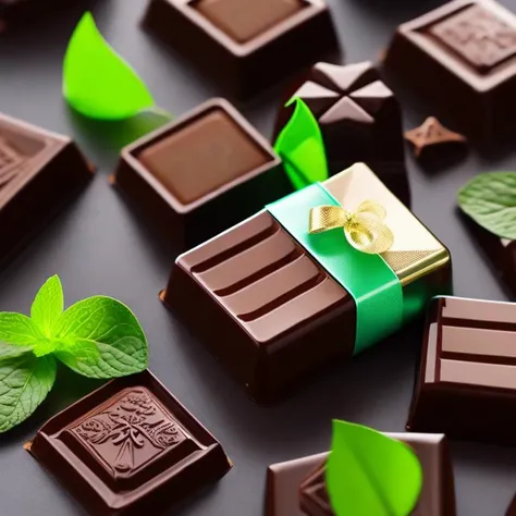 <lyco:candy:1.0> luxury chocolate with mint