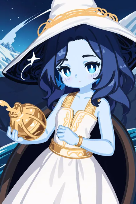 a close up of a cartoon character holding a gold ball