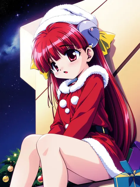 <lora:RISE_Nanako:0.8> Nanako, 1girl, solo, 
Christmas, SantaClaus, hat, night, starry sky, sitting,
masterpiece, high quality, very_high_resolution, large_filesize, full color,