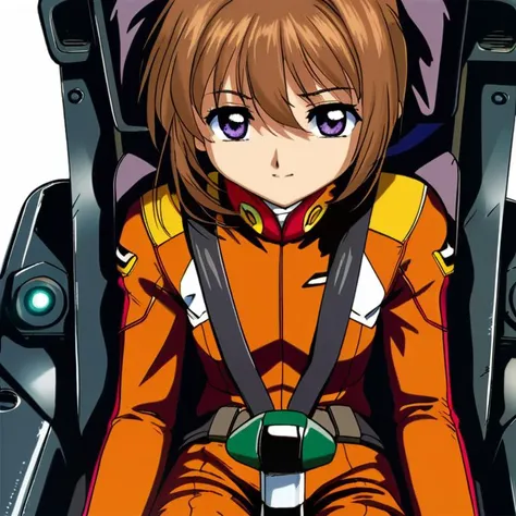 masterpiece,best quality,ultra detail,kinomoto sakura, gundamwingcockpit,girl,face,brown shorthair,face focus,sitting,joystick,seatbelt,pilot suit, cowboy shot<lora:gundamwingcockpitXL2:0.8>  <lora:Card Captor Sakura Anime_XL:0.8>from above